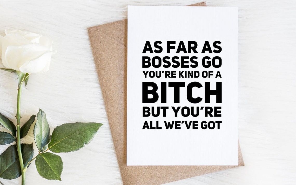 Boss Day Card Funny Birthday Gift for Female Bosses Etsy
