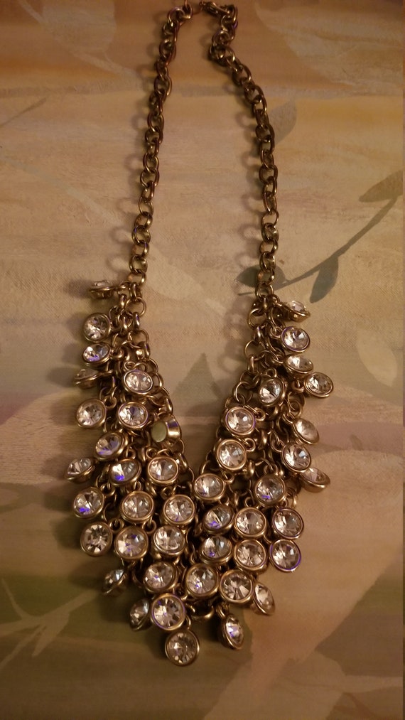 Vintage Rhinestone Bib Necklace