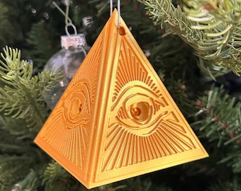 All Seeing Eye Ornament, 2023 Ornament, Illuminati Ornament, Christmas Ornament, Free-Mason Eye Ornament, Lucky Ornament, Unique Ornament