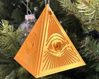 All Seeing Eye Ornament, 2025 Ornament, Illuminati Ornament, Christmas Ornament, Free-Mason Eye Ornament, Lucky Ornament, Unique Ornament
