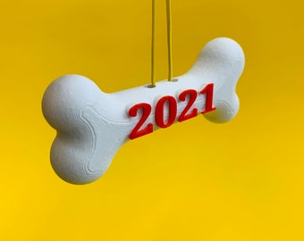 2021 2022 Dog Bone Ornament, Christmas Ornament, Gift for Dog Owners, Gift for Puppy Owners, Dog Lovers