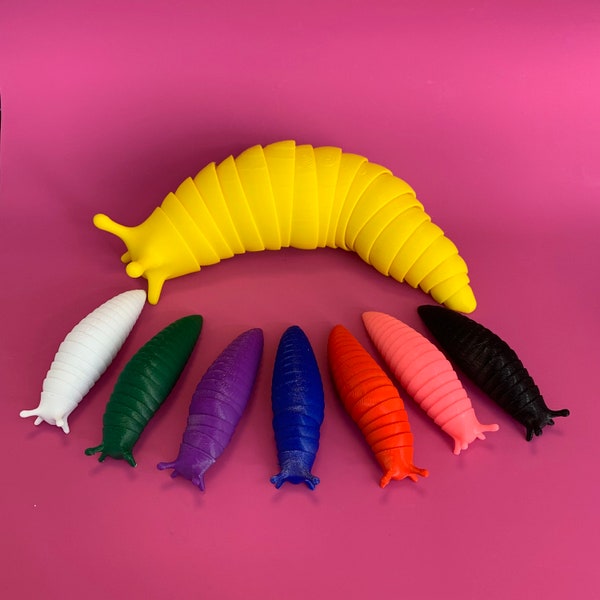 Small Medium Large Size TikTok's Slinky Slug | Articulated Slug | Fidget Toy | Desk Toy | Flexible Toy | Fidget Slug | Kids Toys | Fidget