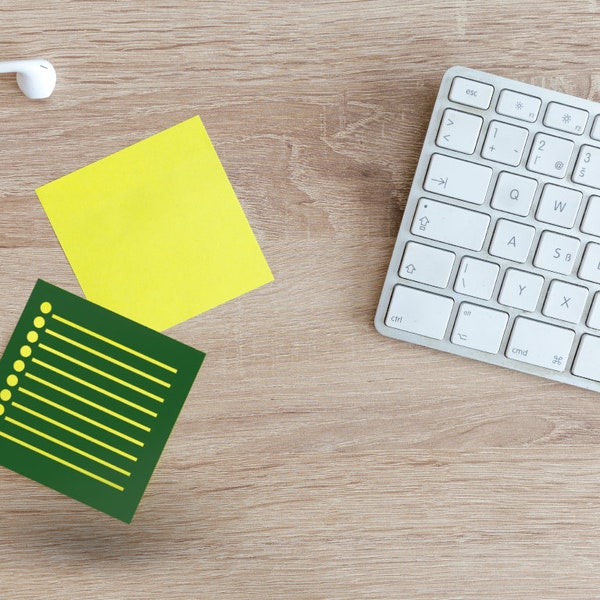 Sticky Note To-Do-List Stencil, 3X3 Sticky Note Stencil, Sticky Note Stencils with Holder, 3x3 Sticky Note Holder, Desk Organizer