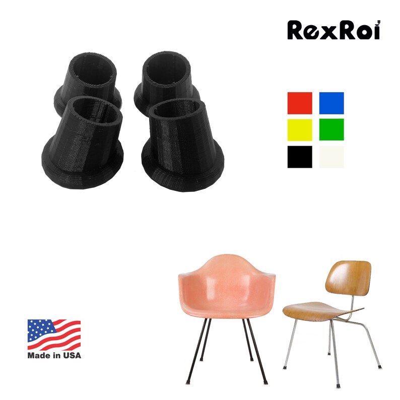 Eames Herman Miller H-Base DCM LCM Angled Boot Glides Feet Replacement Pack of 4