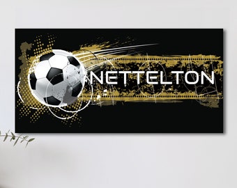 Large Custom Soccer Canvas, Printed Sports Themed Wall Art, Decorative Hanging Gift
