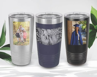 Personalized 20oz Tumbler, Custom UV Printed Fathers Day Tumbler, Matte Finish Stainless Steel