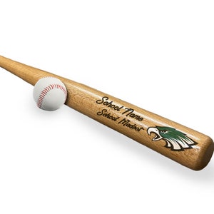 Personalized 18&quot;in Mini Baseball Bat, Bat With Image or School Logo, Custom Mini Baseball Bat, Color UV Printed