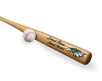 Personalized 18"in Mini Baseball Bat, Bat With Image or School Logo, Custom Mini Baseball Bat, Color UV Printed