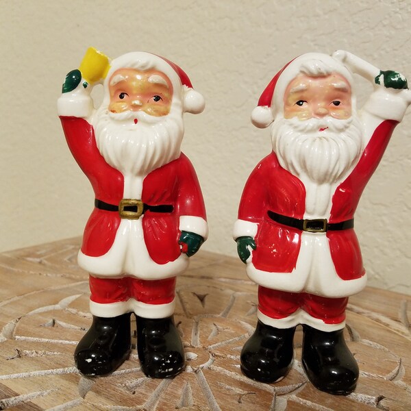 Vintage Japan Ceramic Santa Salt & Pepper Shakers