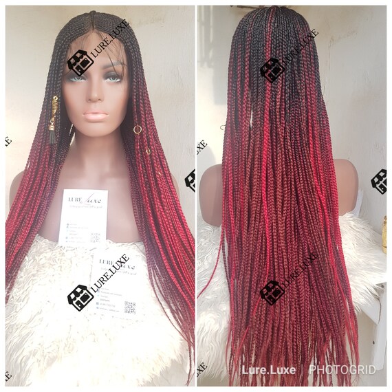 Red Ombre Cornrow Wig Honey Blonde Braid Wig Wig For Hair Etsy