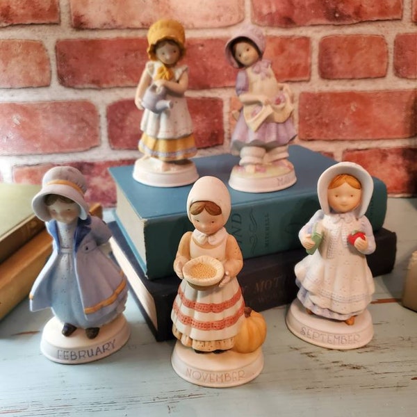 Vintage porcelain ceramic Holly Hobbie month Figurines June and  February are Available