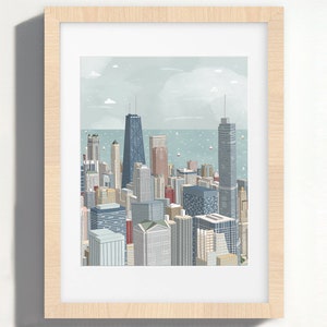 Downtown Chicago | Art Print | Architecture Tour | Windy City Poster | Michigan Ave | Chicago, Illinois | USA Travel Print
