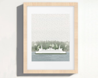 Seattle Ferry | Fine Art Print | Washington Ferry | Bainbridge Island | PNW Poster | Pacific Northwest | Wall Hanging | Travel Souvenir