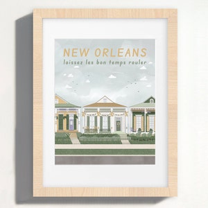 New Orleans Print | NOLA Art | Mardi Gras Wall Art | Southern Charm | Shotgun House | Architecture Print | New Orleans House