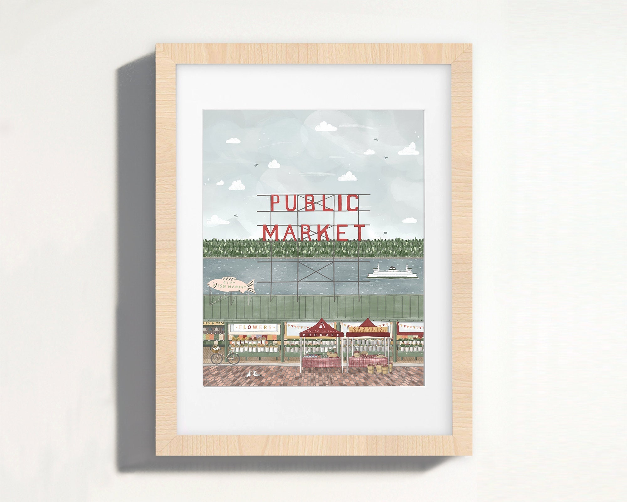 Pike Place Market | Seattle Art | Fine Art Print | Washington State | PNW Poster | Pacific Northwest | Wall Hanging | Travel Souvenir