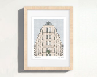 Parisian Apartment | French Illustration | Architectural Print | 8x10 Wall Art | Gift for Traveler | City Home Decor