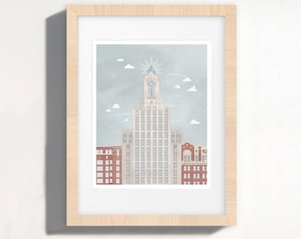 Power and Light | Historic Kansas City | Art Print | KC Icon | Fine Art Giclee | Architectural Illustration