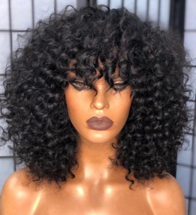 Diamond Deep Wave Wigs W/Bangs Etsy