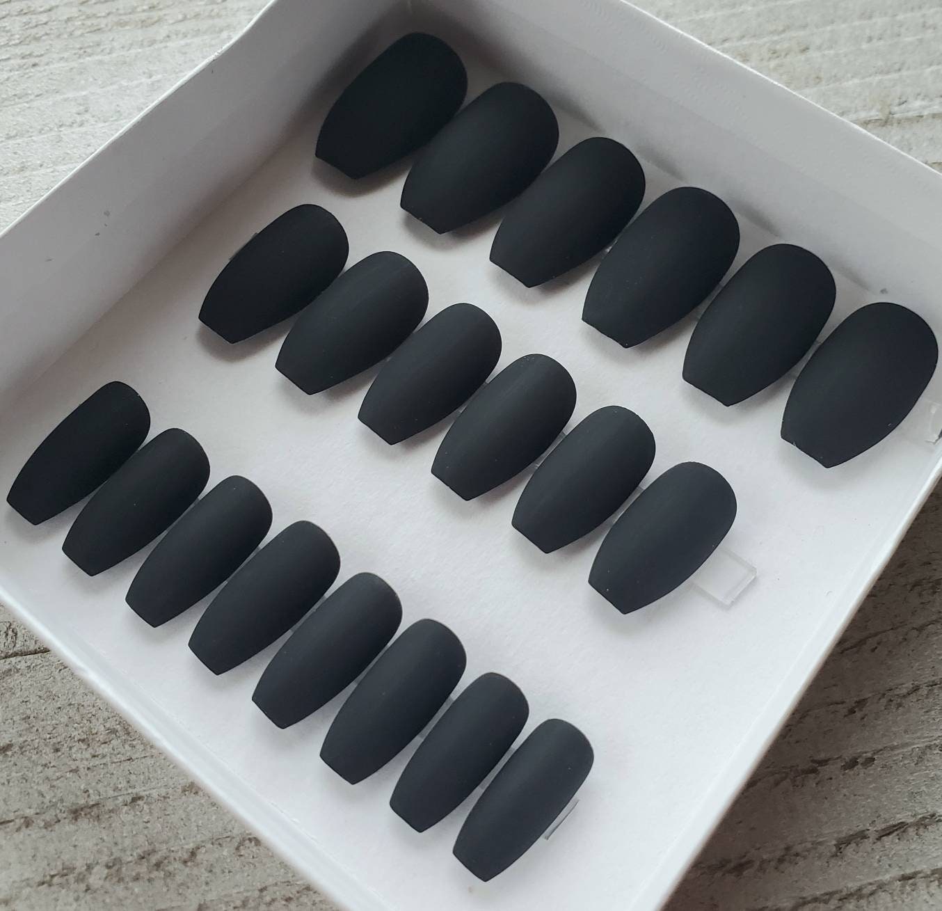 Customized Black Rhinestone Matte Stiletto Elegant Black Acrylic Nails Set  Sharp, Unique Full Cover Acrylic Tips From Guaye, $32.49