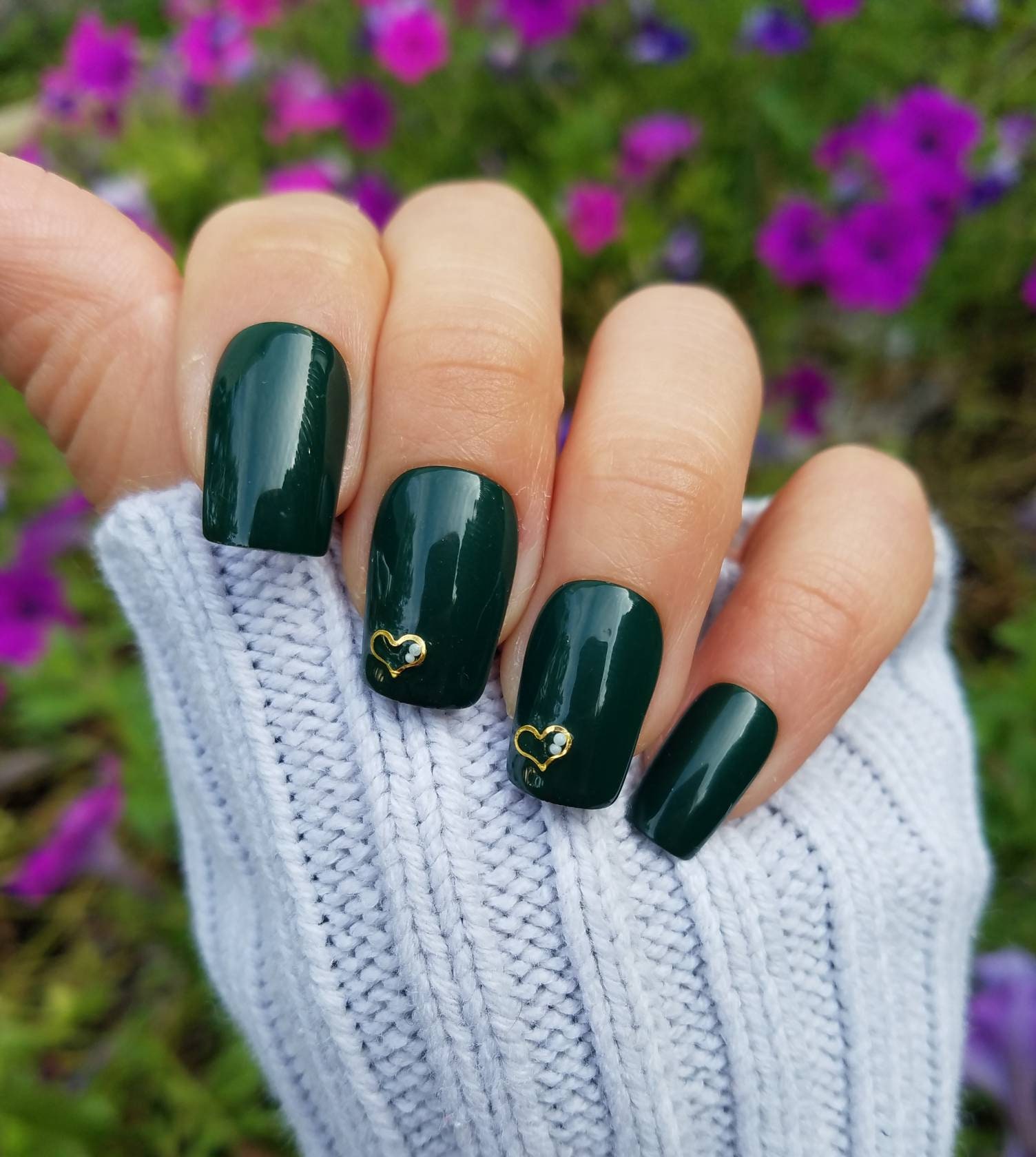 Green With Envy Glitter Nails Green Press on Nails Acrylic & Press On ...