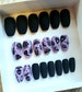 Witch Vibe Fake nails, false nails, faux nails, press on nails. Halloween nails, black nails, purple nails. Goth nails.Matte/Glossy finish.