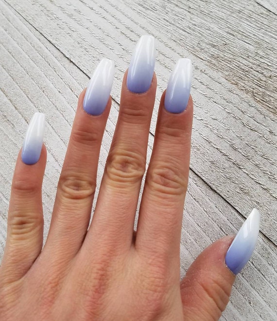 Lavender French Fade Nails Fake Nails Press On Nails Baby Etsy