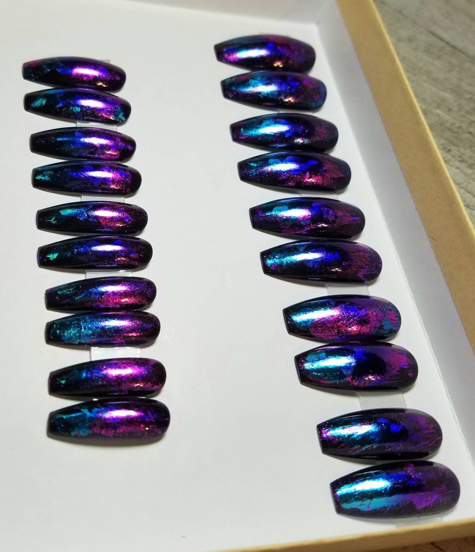 Dark purple nails long coffin shape. Fake nails press on | Etsy