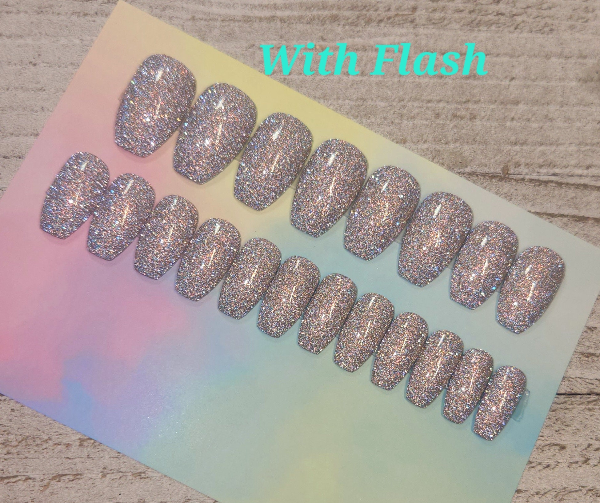 Bling Press on Nails Rhinestone Nails Crystal Nails Full Bling Nails  Sparkle Nails Diamond Nails 3D Charm New Years Nails 