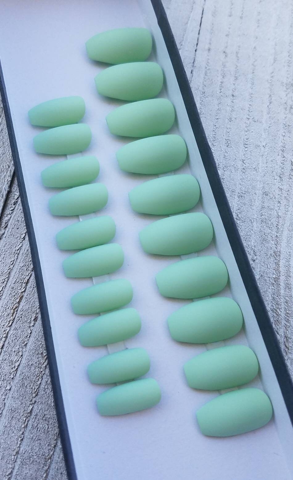 Mint Green Nails Fake Nails Press On Nails Green Nails Light Green Pastel Green Choice Of Matte Or Glossy Finish