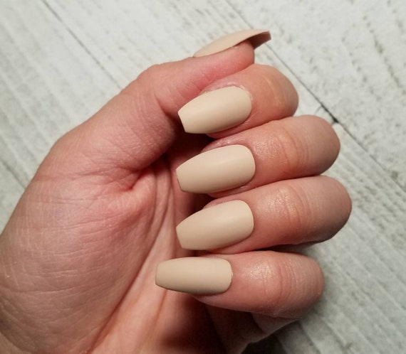 Beige Cream Nails Fake Nails Press On Nails Faux Nails Etsy