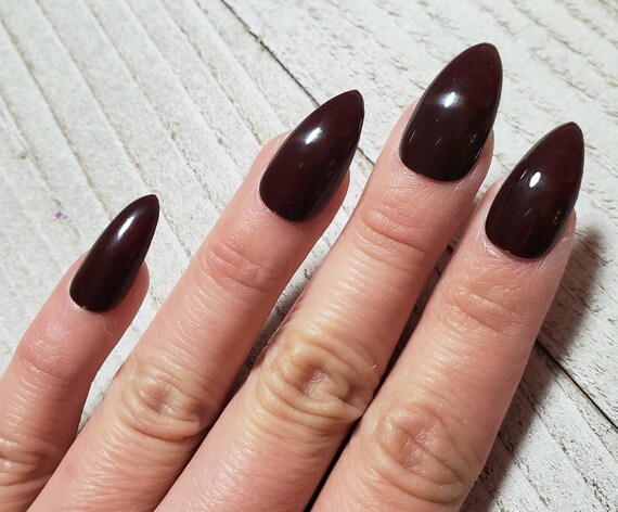 Dark Wine Red Fake Nails Press On Nails Dark Nails Wine Red Dark Wine Dark Burgundy Choice Of Matte Or Glossy Finish