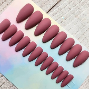 Dusty Rose Press On Nails • Handmade Mauve Pink False Nails