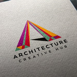 Design de logotipo de arquitetura + personalização, logotipo de design gráfico, logotipo da letra A, logotipo de construção, logotipo criativo, logotipo geométrico, logotipo abstrato