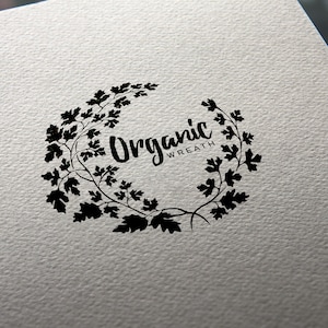 Wreath logo design + customization, organic logo, organic wreath logo, wedding logo, photography logo, wedding company logo, foliage logo