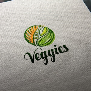 Veggies logo design + customization, food logo, vegan logo, delivery logo, catering logo, fast-food logo, restaurant logo, vegetables logo