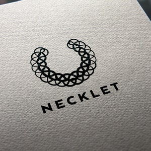 Necklet logo design + customization, jewelry logo, necklace logo, wedding logo, jewelry boutique logo, jewelry store logo, fashion logo