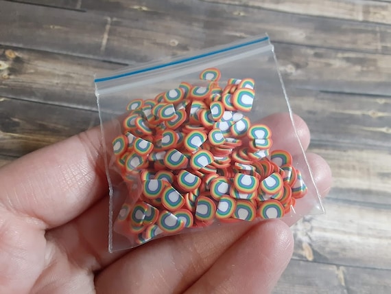Polymer Clay Rainbow Slices, Nail Art Flat Backs, Slime Sprinkles Il_570xn