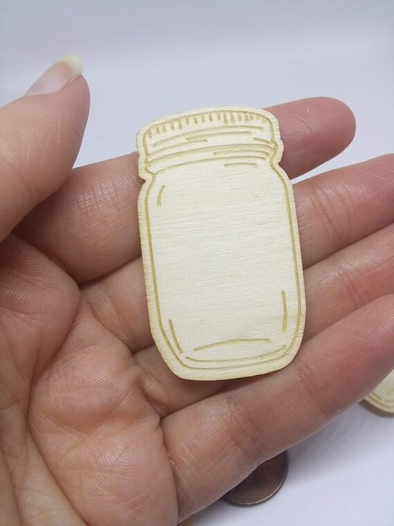 40mm Blank Wooden Flat Jars, Wood Mason Jar Ornaments Il_570xn