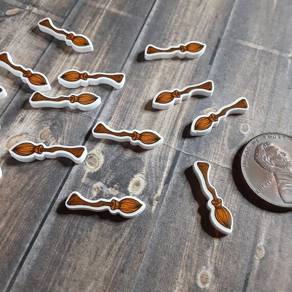 Mini Witch Wizard Broom Planar Resin, Decoden Supplies for Slime Il_570xn