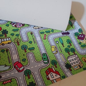 Road Play Mat Faux Leather Sheet, Full Size, Vegan Leather