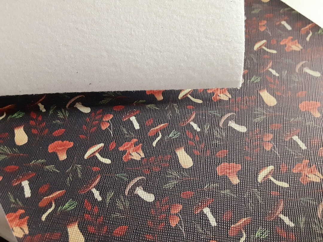 Realistic Mushrooms Faux Leather Sheet, Full Size, Vegan Leather Etsy