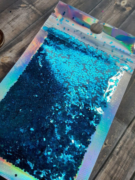8g Teal Hexagon Glitter, Loose Confetti, Resin Supplies Il_570xn