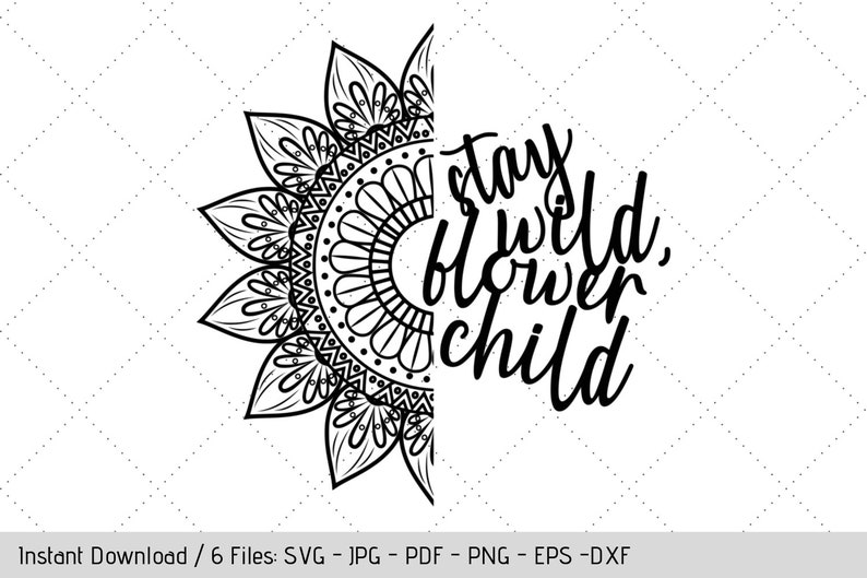 Download Flower Child SVG Sunflower Mandala Design for T-Shirt | Etsy