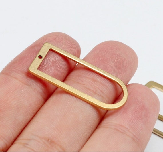 4pc Brass Elongated D Shaped Charms, 30mm by 13mm, 1 Inch Charms Il_570xn