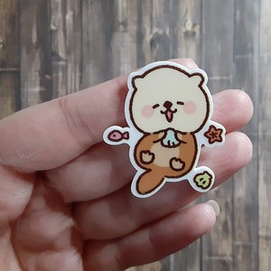 Kawaii Otter Planar Kunstharz, süsse Tiere, Dekodenbedarf