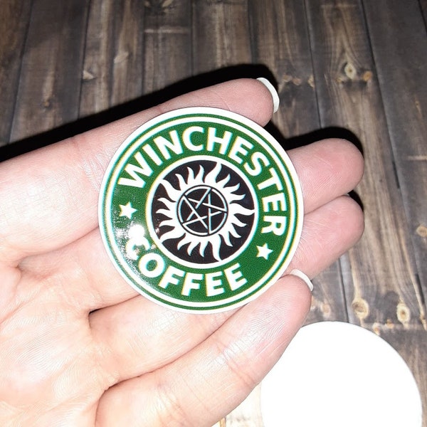 Supernatural Coffee Logo Planar Resin, Hair Bow Centers, Winchester Flat Back, Decoden Supplies