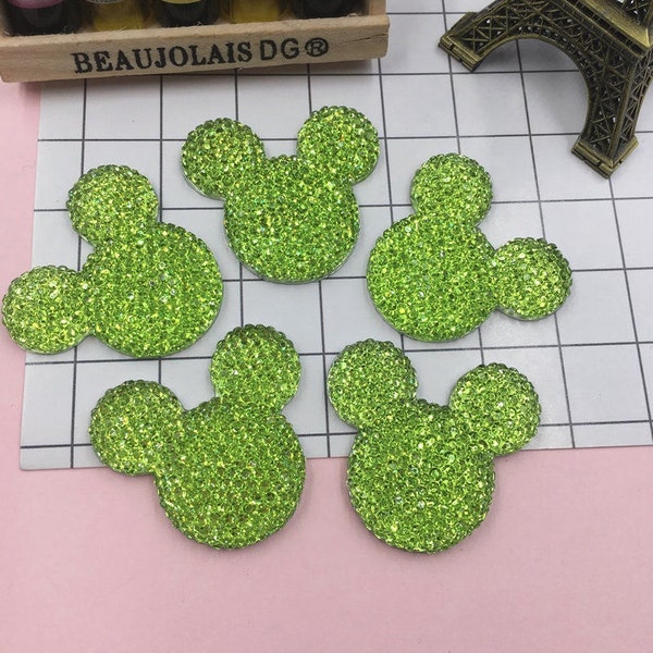 35mm Rhinestone Mickey Flat Backs, Decoden Kawaii Cabochons