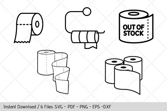 Toilet Paper Svg Set Loo Bathroom Design Diy Vinyl Decals Home Decor By Werk It Girl Supply Catch My Party