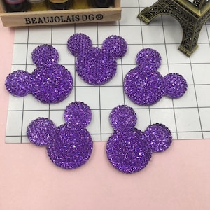 35mm Rhinestone Mickey Flat Backs, Decoden Kawaii Cabochons