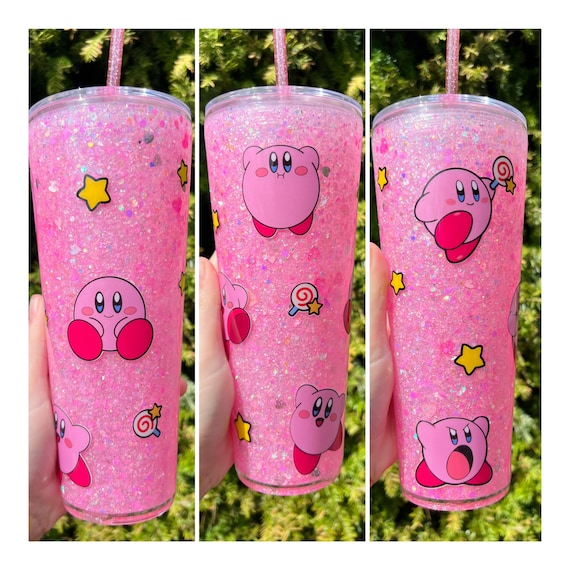 Kirby Glass Cup Cute Kirby Tumbler Glasses Kawaii Kirby Drinking